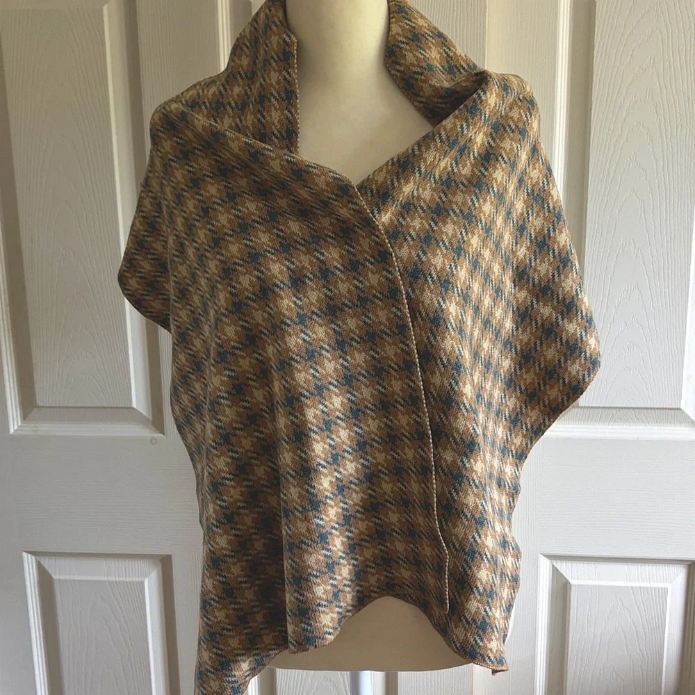 Mens Cashmere Checkered Knit Scarf a-34